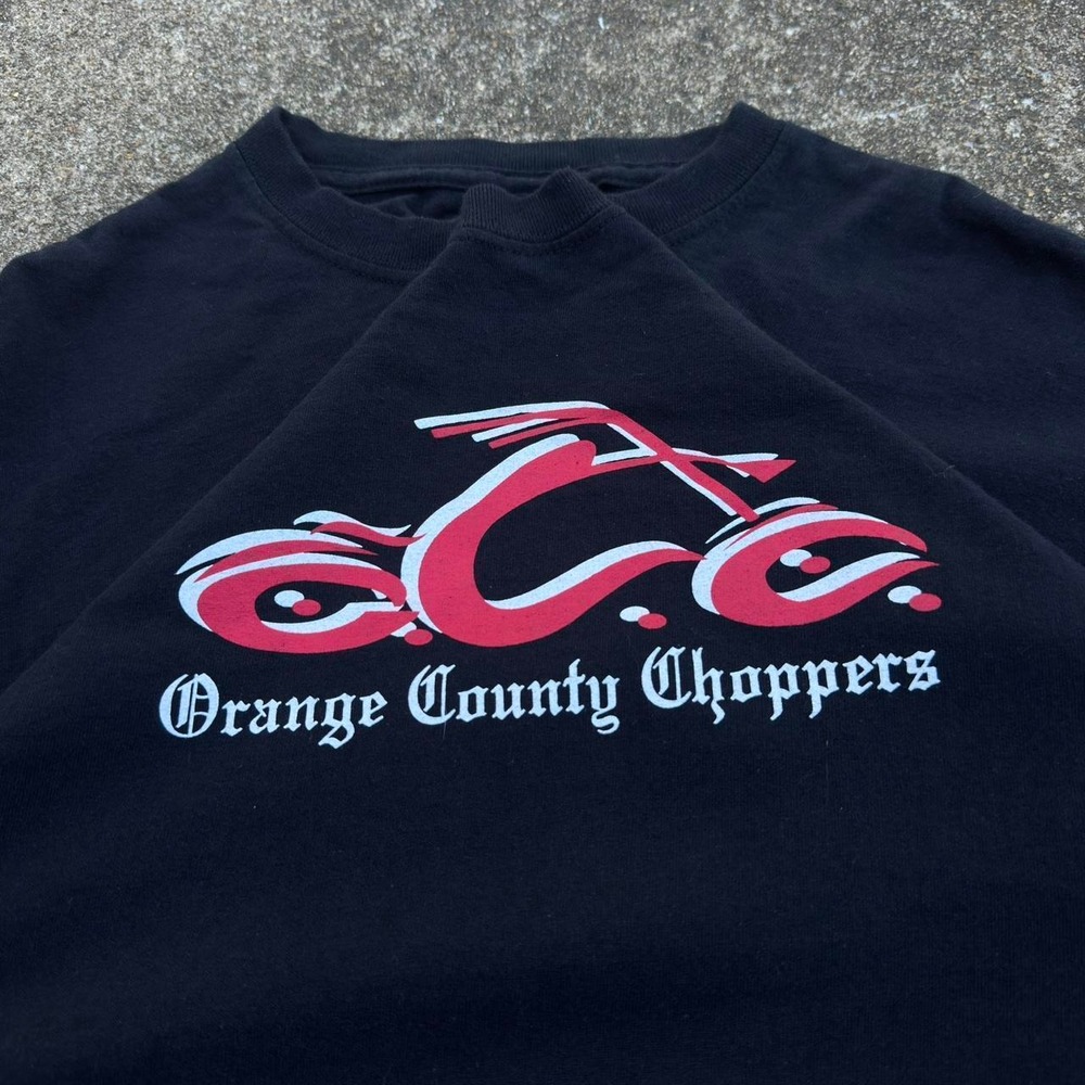 Vintage Y2K Orange County Choppers Biker Graphic Tee Black Medium (g3b)